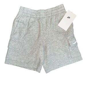 Nike Boys Heather Gray Cotton Jersey Cargo Shorts Size 4 XS